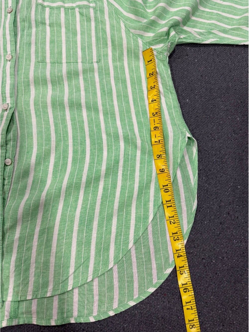 Aerie Women's XS/TP Green White Striped Linen Blend Button-Up Cover Up Shirt - Picture 5 of 8